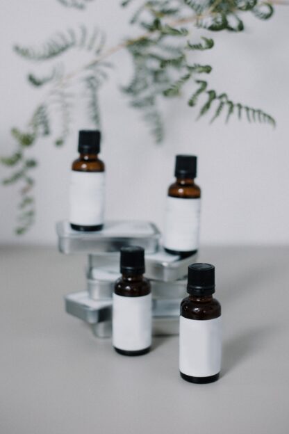 Picture of four bottles of essential oils